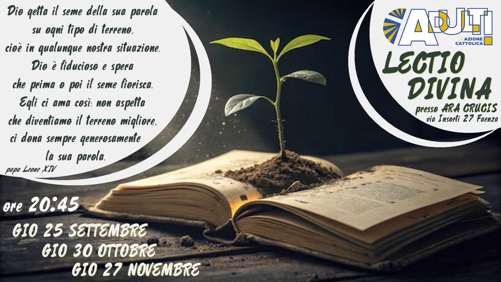 Torna l’appuntamento con la Lectio Divina